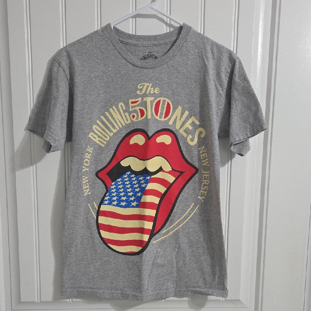 Gray Rolling Stones 50 Years Concert Tee Graphic T-Shirt Womens Size Small